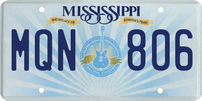 MS license plate MQN806