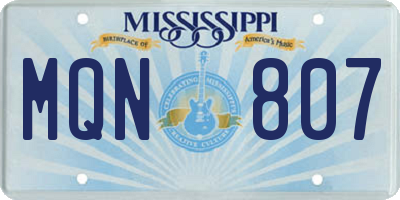 MS license plate MQN807