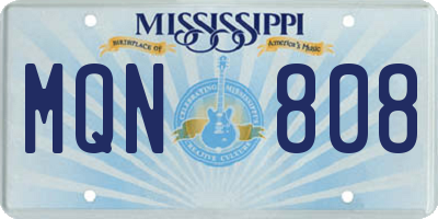 MS license plate MQN808