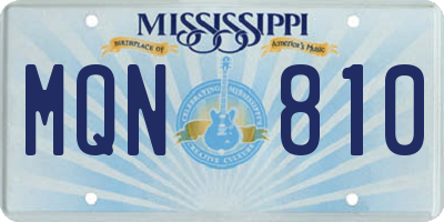 MS license plate MQN810