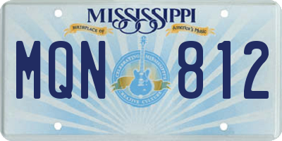MS license plate MQN812