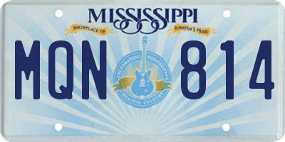 MS license plate MQN814