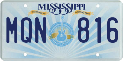 MS license plate MQN816