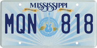 MS license plate MQN818