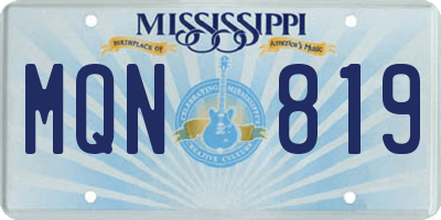 MS license plate MQN819