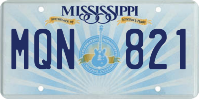 MS license plate MQN821