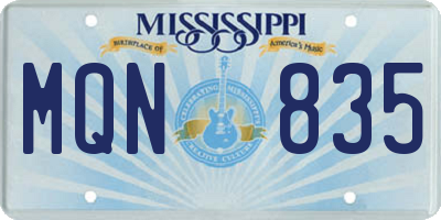 MS license plate MQN835