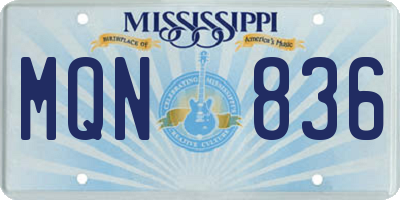 MS license plate MQN836
