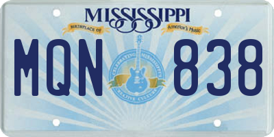MS license plate MQN838