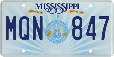 MS license plate MQN847