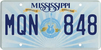 MS license plate MQN848