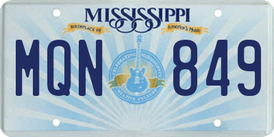 MS license plate MQN849