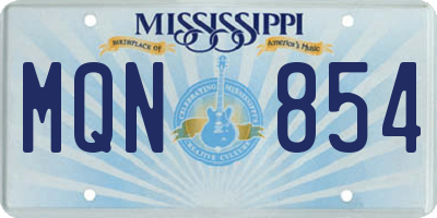 MS license plate MQN854