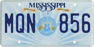 MS license plate MQN856
