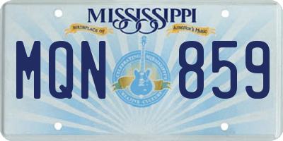 MS license plate MQN859