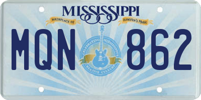 MS license plate MQN862