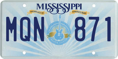 MS license plate MQN871