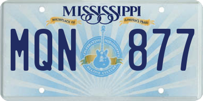 MS license plate MQN877