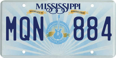 MS license plate MQN884