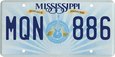 MS license plate MQN886