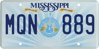 MS license plate MQN889