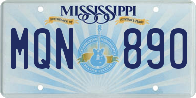 MS license plate MQN890