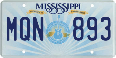 MS license plate MQN893