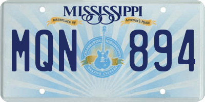 MS license plate MQN894