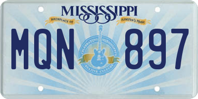 MS license plate MQN897