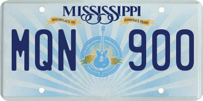 MS license plate MQN900
