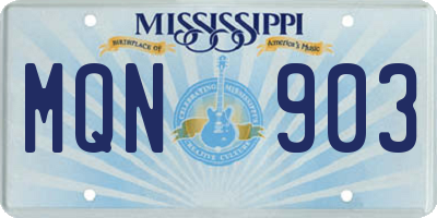 MS license plate MQN903