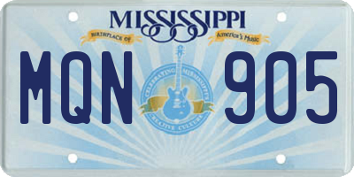 MS license plate MQN905