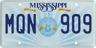 MS license plate MQN909