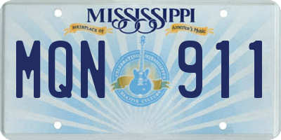 MS license plate MQN911