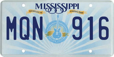 MS license plate MQN916
