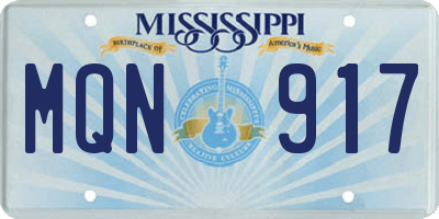MS license plate MQN917