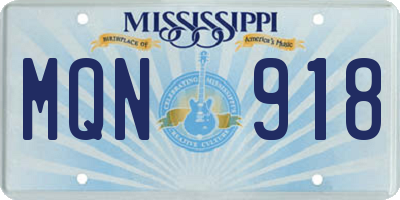 MS license plate MQN918