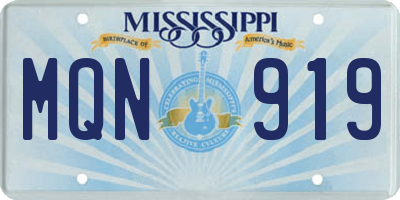 MS license plate MQN919