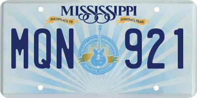 MS license plate MQN921