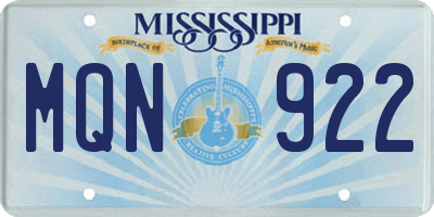 MS license plate MQN922