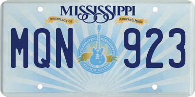 MS license plate MQN923
