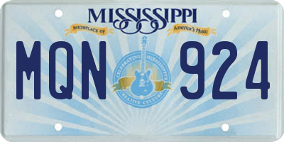 MS license plate MQN924