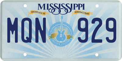 MS license plate MQN929