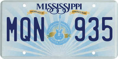 MS license plate MQN935
