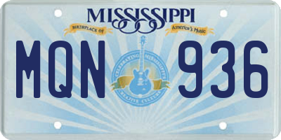 MS license plate MQN936