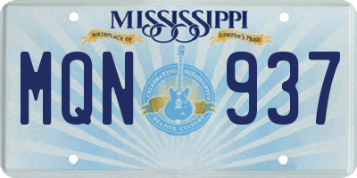 MS license plate MQN937