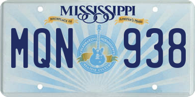 MS license plate MQN938