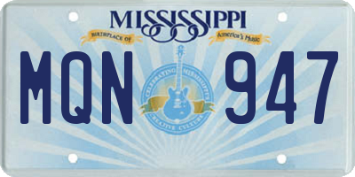 MS license plate MQN947