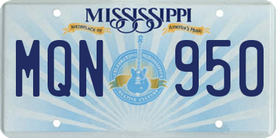 MS license plate MQN950