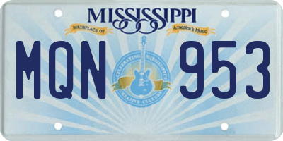 MS license plate MQN953